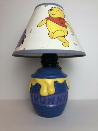 Vintage Disney Winnie The Pooh Hunny Pot Lamp With Shade And