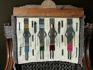 Navajo Rug Yei Weaving Kachina Sky Gods Vintage Piece