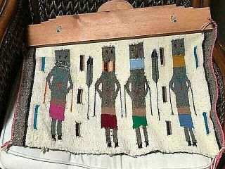 Navajo rug Yei weaving Kachina sky Gods vintage piece 3