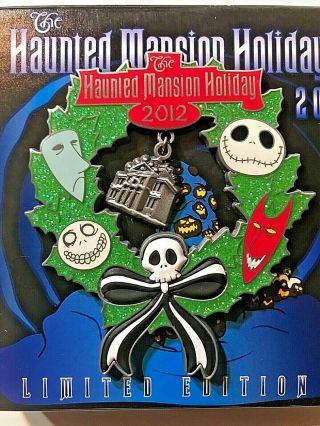 Haunted Mansion Holiday 2012 Jack Lock Shock Barrel Jumbo Nbc Disney Pin Le 500