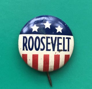 Vintage 1932 Fdr Franklin D.  Roosevelt Campaign Pinback Button Green Duck Co.