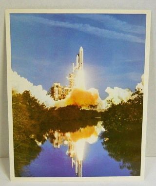 1981 Nasa Space Shuttle Columbia Sts - 1 Rocket Launch Ksc Florida 8 X 10 Photo