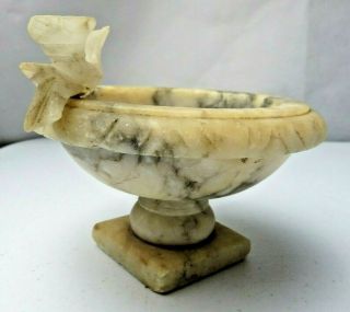 Vintage Italian Alabaster Marble Decorative Bird Bath Centerpiece Bowl