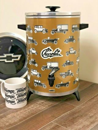 Vintage Chevrolet West Bend 30 Cup Coffee Maker Percolator Urn Dispenser