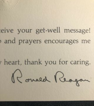 May 1981 President RONALD REAGAN Thank You Card ASSASSINATION ATTEMPT Postcard 2
