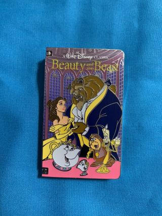 Disney Pin Vhs Tape Movie Le 1500 Beauty And The Beast Disneyland Exclusive