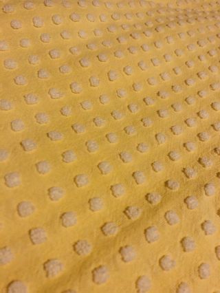 Vintage Morgan Jones Yellow Popcorn White Chenille Bedspread Full Size