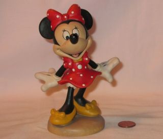 Disney Minnie Mouse Wood Carved & Painted Figure; By Conrad Moroder Of Italy