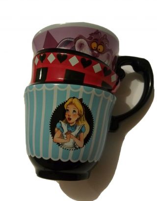 Authentic Disney Alice In Wonderland Triple Stacked Mug.