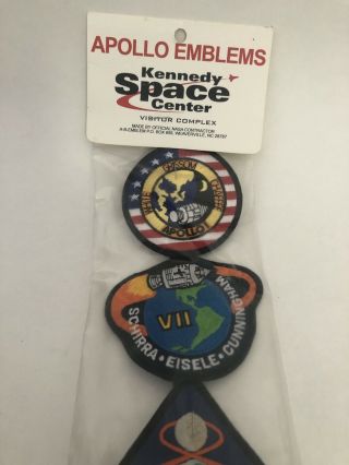 Vintage 12 Patch Set Apollo Emblems Kennedy Space Center Official Nasa (q1)
