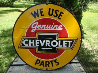 Old Vintage 1959 Chevrolet Parts Porcelain Enamel Dealership Sign Chevy Gm