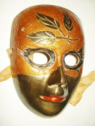 Vintage Enamel Solid Brass Mask Colorful Design Nr
