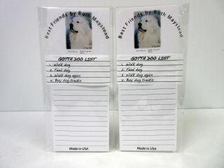 Great Pyrenees Dog Magnetic Refrigerator List Pad Set Of 2 Pads By Ruth Gpy - 2