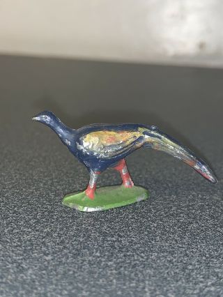 Vintage Lead Bird Made In France Miniature Size 3/4 Inch Tall Handpainted 1950 