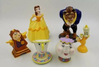 Complete 6 Pc Figurine Set By Disney Beauty & The Beast All