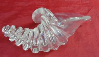 Vintage Oscar Zanetti Murano Shell Seashell Cornucopia Art Glass Iridescent