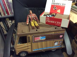 Vtg 1970s Mattel Big Jim Sports Camper With Doll And Accessories