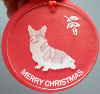 Corgi Dog Ornament,  Lucite,