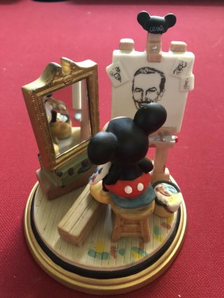 Mickey Mouse Self Portrait Ceramic Figurine Mickey Painting Walt Disney