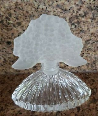 Vintage Christian Dior Crystal Perfume Bottle With Frosted Glass Top