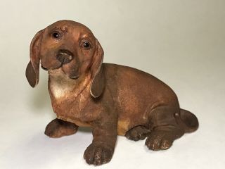 Country Artists For The Discerning 02016 Dachshund Puppy Dog - Tan Resin 5 " Long