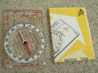 Vintage Acrylic Compass & Ruler Girl Scout Memorabilia Silva Sweden