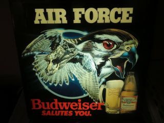 Budweiser Beer Air Force Lighted Sign Vintage