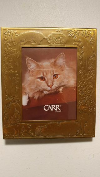 Cat Frame M.  W.  Carr & Co.  Inc.  Engravable Brass Picture Frame Holds 3”x 4” Pic