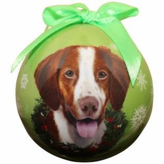 Brittany Spaniel Shatterproof Ball Dog Christmas Ornament