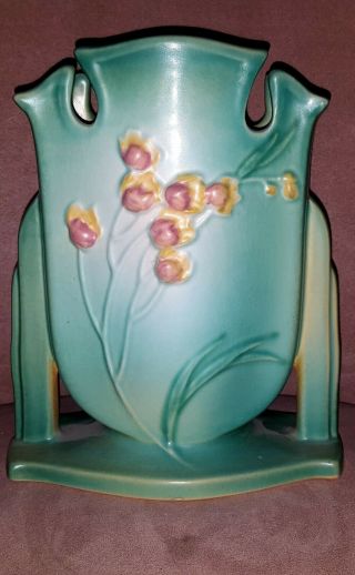 Vintage Roseville Pottery Ixia Pillow Vase 858 - 8