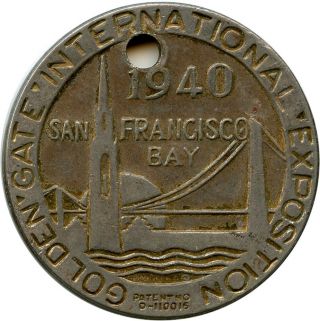 1940 Golden Gate International Exposition,  San Francisco,  California Token
