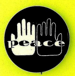 Black Power - Peace - 1966 1 3/4 " Sncc Button - Black And White Hands