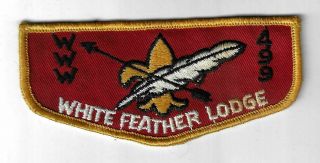 Oa 499 White Feather Flap Dyl Bdr.  Four Rivers Ky (glue On Back) [fbl - 1277]
