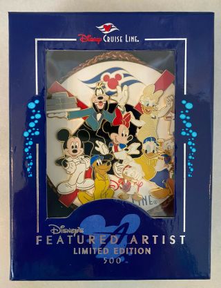 Disney Le 500 Dcl Jumbo Mickey Featured Artist Crew Cruise Box Pin Htf Rare