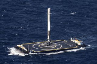 Spacex - Falcon 9 Rocket - On Spaceport Drone Ship - Returning From International Ss