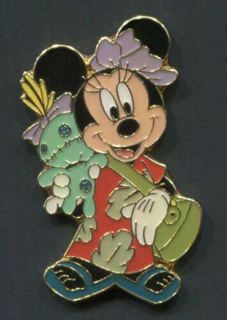Disney Store Japan Pin Minnie Mouse Dressed As Lilo Holding Scrump Jds Stitch