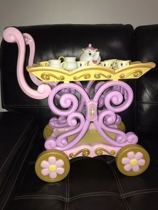 Vintage Beauty And The Beast Tea Set With Cart Disney