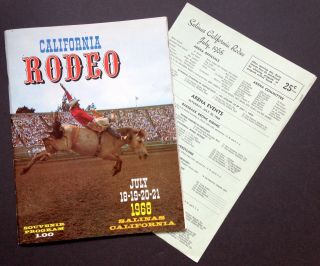 Vintage 1968 California Rodeo Program & Event Schedule - Salinas Ca Cowboy Horse