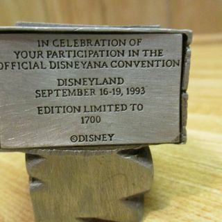 Disney pewter Bandleader Mickey Official disneyana convention 1993 Limited edit 3