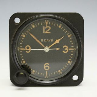 Wwii 1943 Vintage Elgin A - 11 Us Army Air Corps 8 - Day Cockpit Dash Clock As - Is