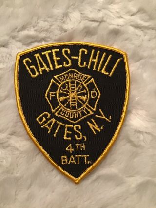 Vintage Gates - Chili York Fire Dept 4th Battalion Patch (monroe County) (a21)