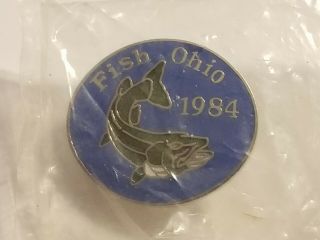 1984 Fish Ohio Pin - In Plastic Bag