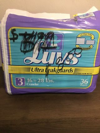 Vtg Boys Luvs Diapers Ultra Leakguards Crawlers (3) 36 Count - 1993 - Read 2