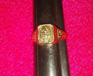 Vintage 10 Karat Yellow Gold Stamped 1943 Bhs School Class Ring Size 9 3.  8 Grams