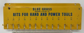 Vintage Blue Grass Belknap Bits For Hand Power Tools 15” Porcelain Store Display