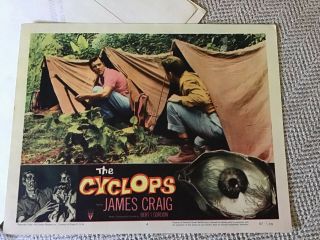 8 VINTAGE MOVIE LOBBY CARD SET THE CYCLOPS 1956 MONSTER HORROR RARE 2