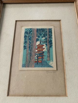 Framed Japanese Woodblock Print Pencil Signed Uehara Konen? Estate Find 3