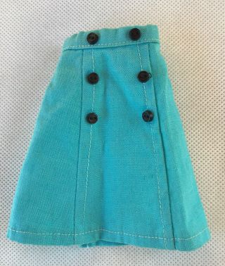 Vintage Tammy Doll Swinging Turquoise Skirt With Black Buttons.  Rare Htf Ex