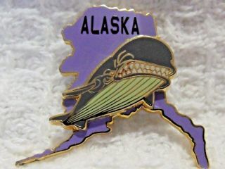 2002 Disney 3d Trading Pin State Character Alaska Monstro Whale From Pinocchio