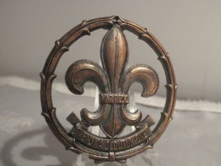 Boy Scout Pin Badge Bronze 1930s Sweden 1,  5 " Brooch